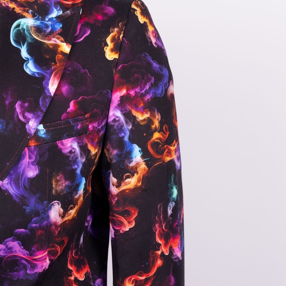 Claudio Lugli Mens Black Multicoloured Smoke Blazer