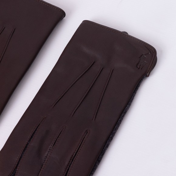 Polo Ralph Lauren Mens Brown Insulated Touchscreen Gloves main image
