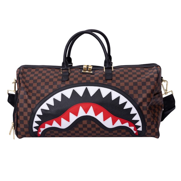 Sprayground Mens Brown Sawtooth Sharks In Paris Duffle Bag