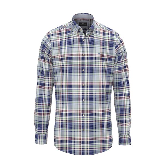 Fynch Hatton Mens Red Washed Oxford Check Shirt