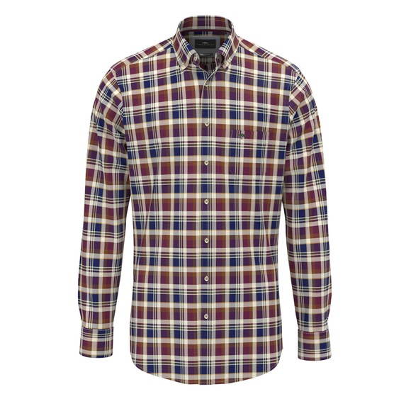 Fynch Hatton Mens Red Colorful Washed Oxford Shirt