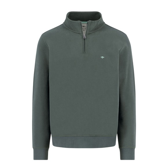 Fynch Hatton Mens Green Troyer Zip Sweatshirt