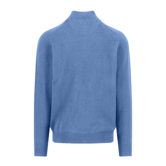 Fynch Hatton Mens Blue Supersoft Troyer-Zip Jumper