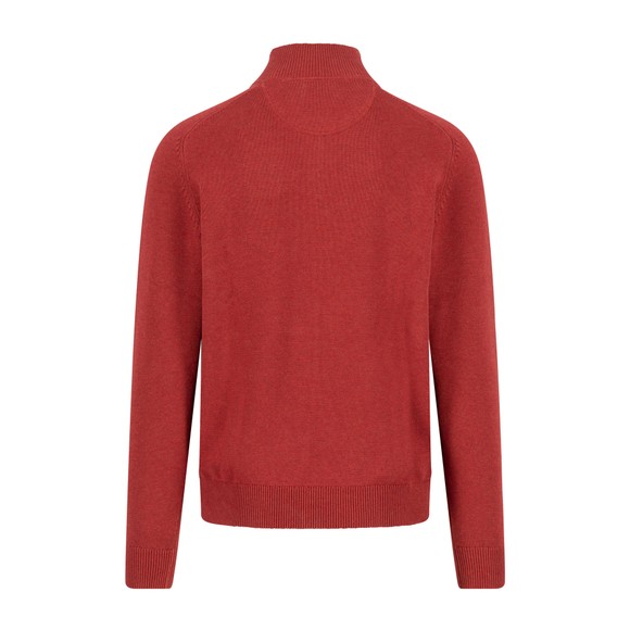 Fynch Hatton Mens Red Supersoft Troyer-Zip Jumper
