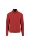 Fynch Hatton Mens Red Supersoft Troyer-Zip Jumper