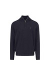 Fynch Hatton Mens Blue Supersoft Troyer-Zip Jumper