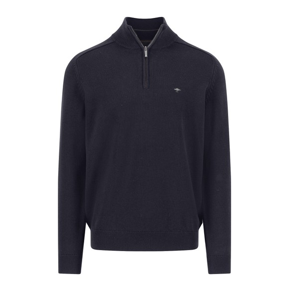 Fynch Hatton Mens Blue Supersoft Troyer-Zip Jumper