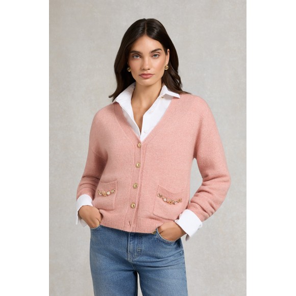 Holland Cooper Womens Pink Mila Cardigan main image