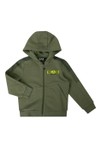 EA7 Emporio Armani Boys Green Boys Jersey Taped Zip-Through Hoodie