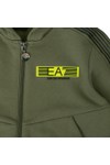 EA7 Emporio Armani Boys Green Boys Jersey Taped Zip-Through Hoodie