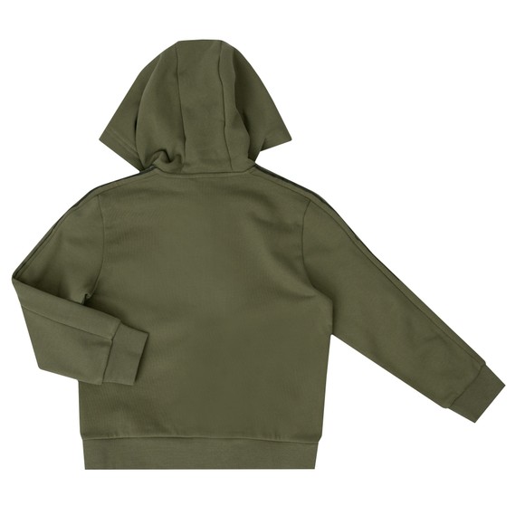 EA7 Emporio Armani Boys Green Boys Jersey Taped Zip-Through Hoodie main image