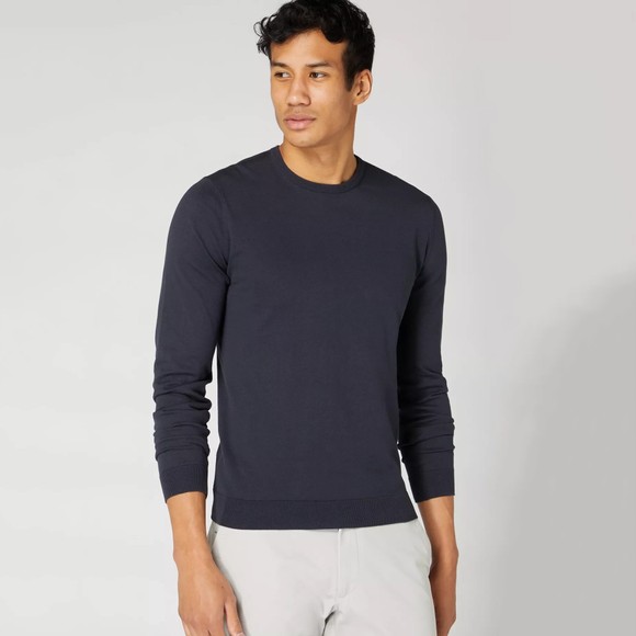 Remus Mens Blue Crew Neck Knitted Jumper 