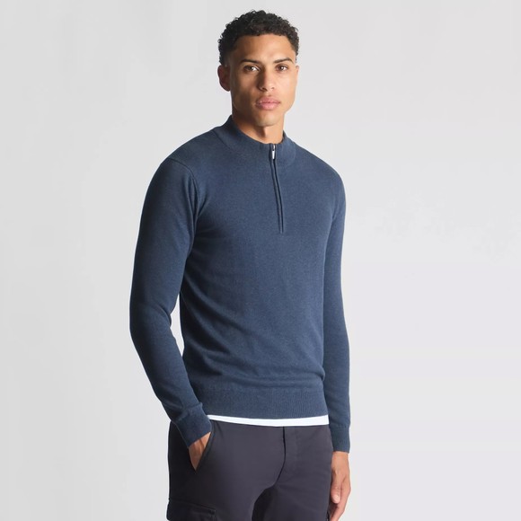 Remus Mens Blue Half Zip Jumper