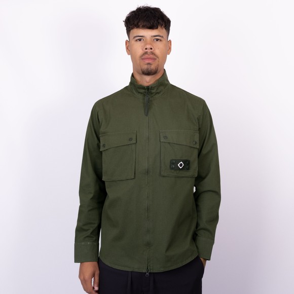 Ma.Strum Mens Black Aerial Funnel Neck Overshirt main image