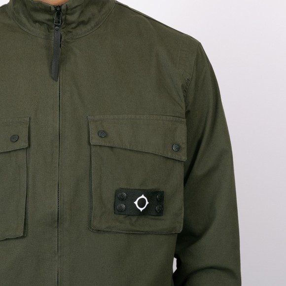 Ma.Strum Mens Black Aerial Funnel Neck Overshirt main image