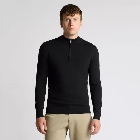 Remus Mens Black Half Zip Jumper