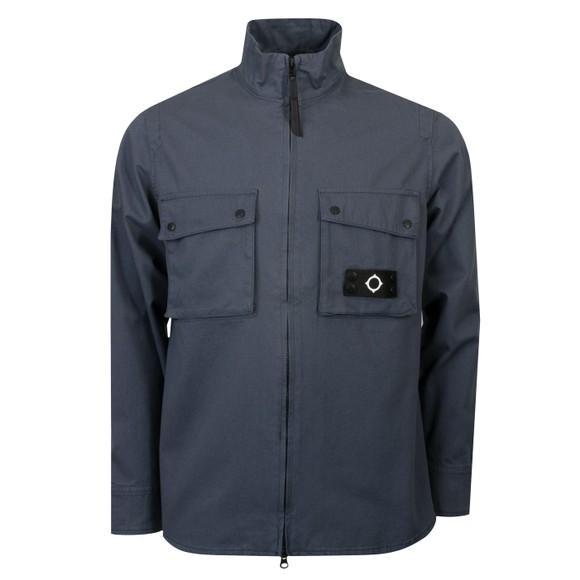 Ma.Strum Mens Blue Aerial Funnel Neck Overshirt main image