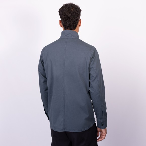 Ma.Strum Mens Blue Aerial Funnel Neck Overshirt main image