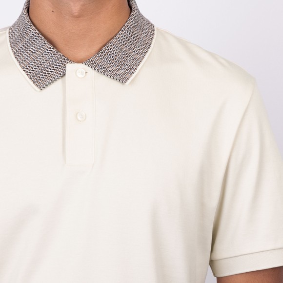 BOSS Mens Beige Formal H Parlay 302 Woven Collar Polo Shirt main image