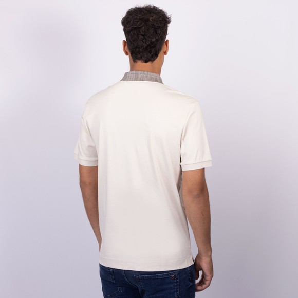 BOSS Mens Beige Formal H Parlay 302 Woven Collar Polo Shirt main image