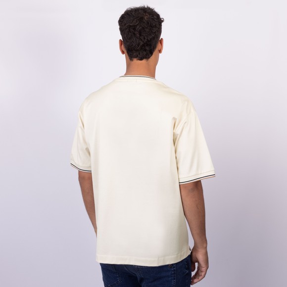 BOSS Mens Beige Formal H Tames Tipped T Shirt main image