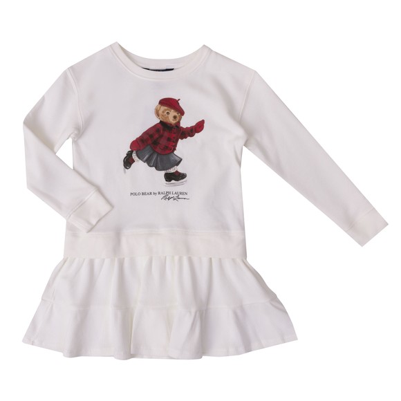 Polo Bear By Ralph Lauren Girls Off-White Fleece Dress main image