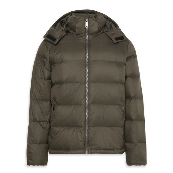 Calvin Klein Jeans Mens Green Hooded Puffer Jacket