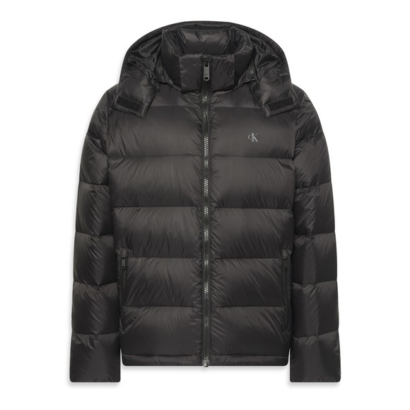 Calvin Klein Jeans Mens Black Hooded Puffer Jacket