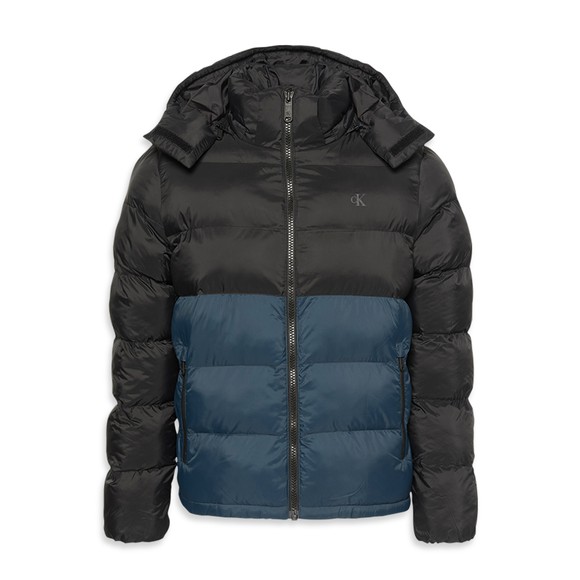Calvin Klein Jeans Mens Black Colour Block Puffer Jacket