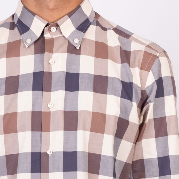 Aquascutum Mens Brown Macro Iconic Shirt main image