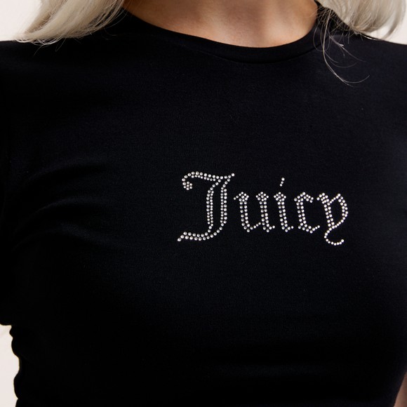 Juicy Couture Womens Black Esme Fitted T-Shirt main image