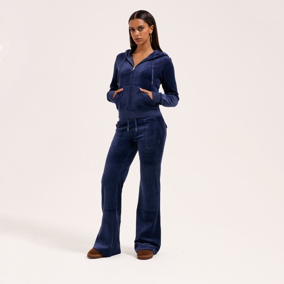 Juicy Couture Womens Blue Layla Low Rise Pocket Flare Jogger main image