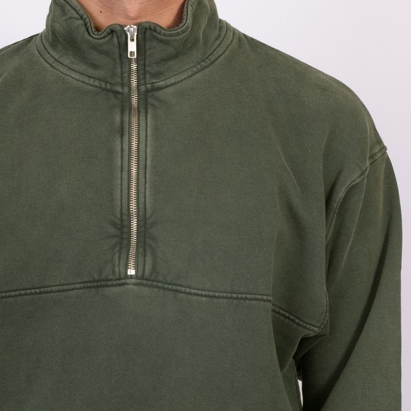 Colorful Standard Mens Green Quarter Zip Sweatshirt main image