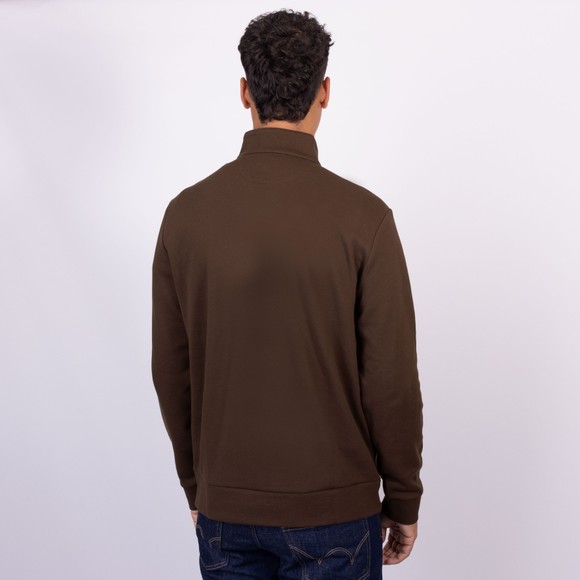 Polo Ralph Lauren Mens Brown Double Knit Mesh 1/4 Zip Jumper main image