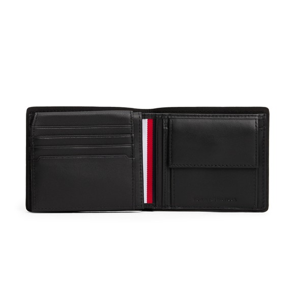 Tommy Hilfiger Mens Black Corporate Leather Flap Bifold Wallet