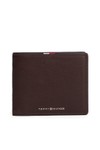 Tommy Hilfiger Mens Brown Corporate Leather Flap Bifold Wallet
