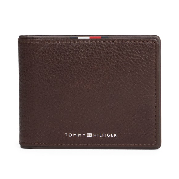 Tommy Hilfiger Mens Brown Corporate Leather Bifold Wallet
