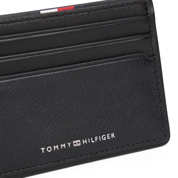 Tommy Hilfiger Mens Black Corporate Leather Card Holder main image