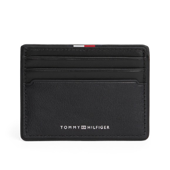 Tommy Hilfiger Mens Black Corporate Leather Card Holder
