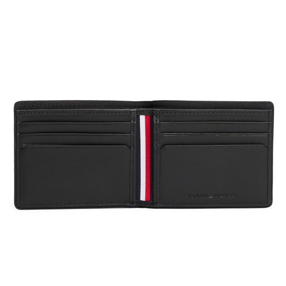 Tommy Hilfiger Mens Black Corporate Leather Bifold Wallet