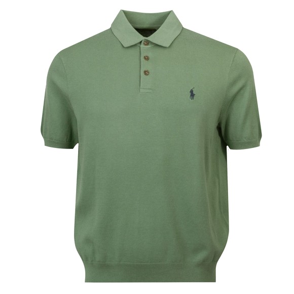 Polo Ralph Lauren Mens Green Cotton Knitted Polo Shirt main image