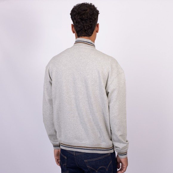 BBC Icecream Mens Grey Checked Running Dog 1/4 Zip Sweat main image