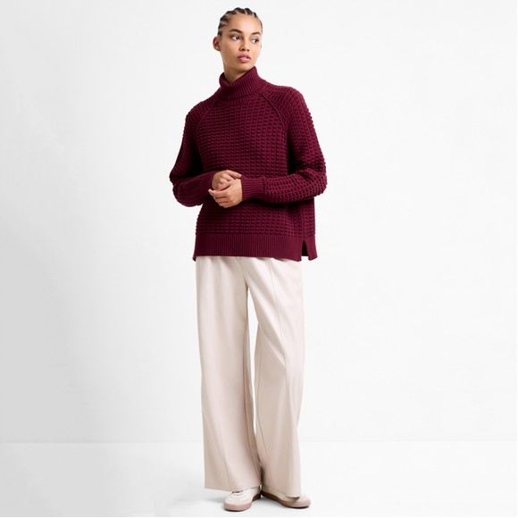 French Connection Womens Purple Keya Popcorn LS High Neck Jumper main image