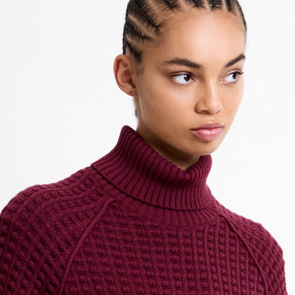 French Connection Womens Purple Keya Popcorn LS High Neck Jumper main image
