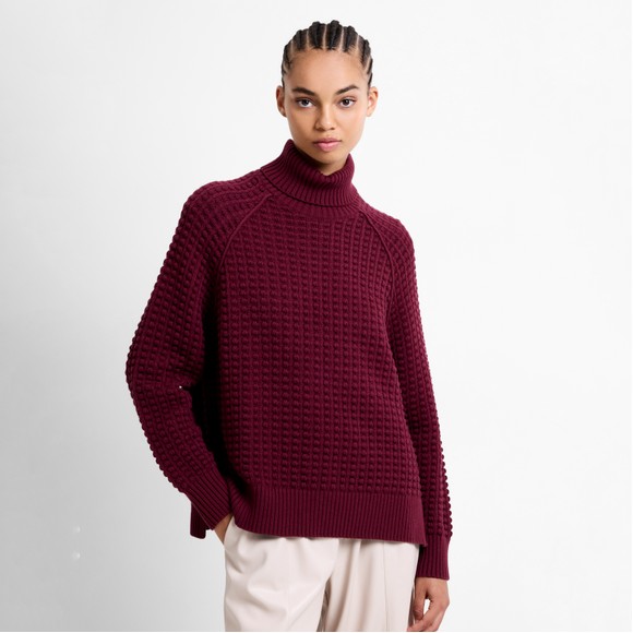 French Connection Womens Purple Keya Popcorn LS High Neck Jumper main image
