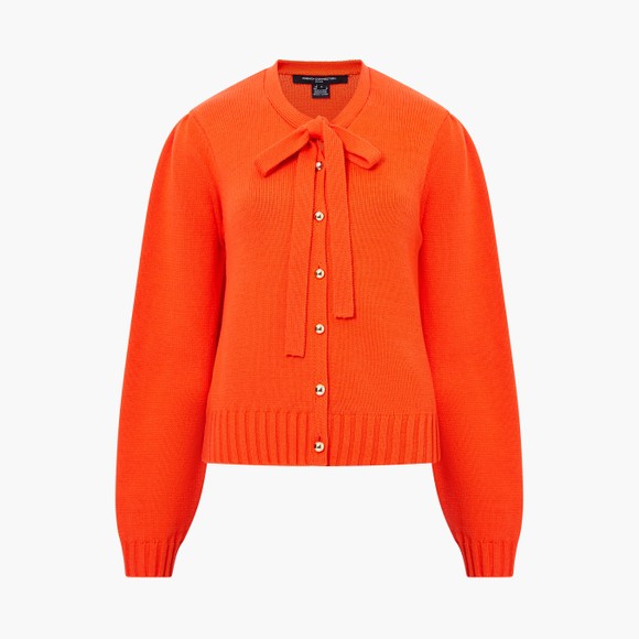 French Connection Womens Orange Varli LS Tie Neck Cardigan  main image