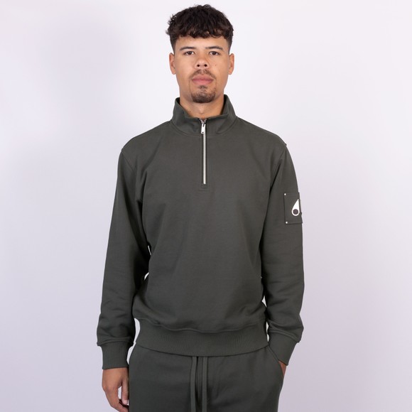 Moose Knuckles Mens Grey Hartsfield 1/4 Zip Sweatshirt main image