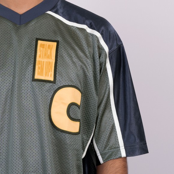 BBC Icecream Mens Grey Stack Em Up Football T-Shirt main image