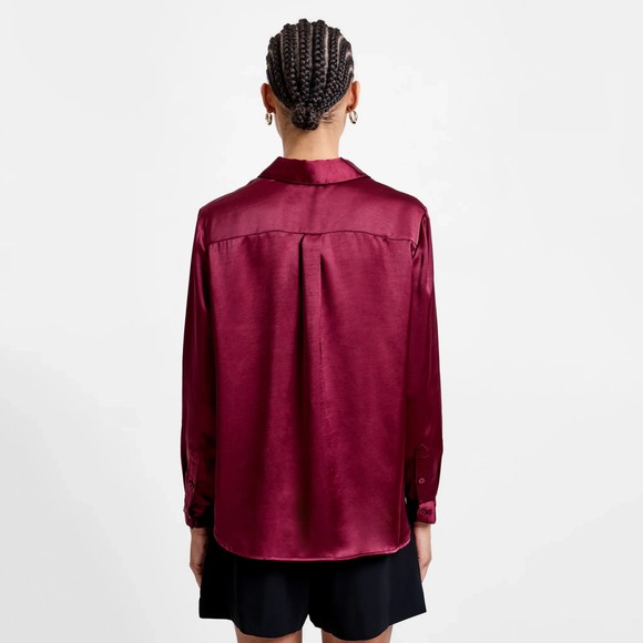 French Connection Womens Purple Irina Satin L/S Shirt main image