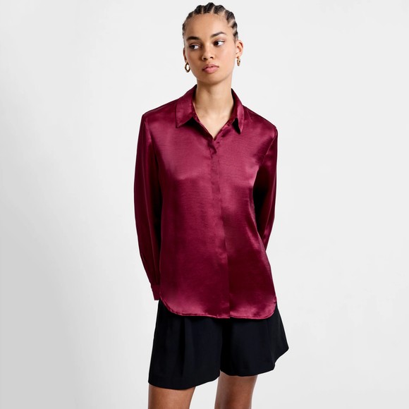 French Connection Womens Purple Irina Satin L/S Shirt main image